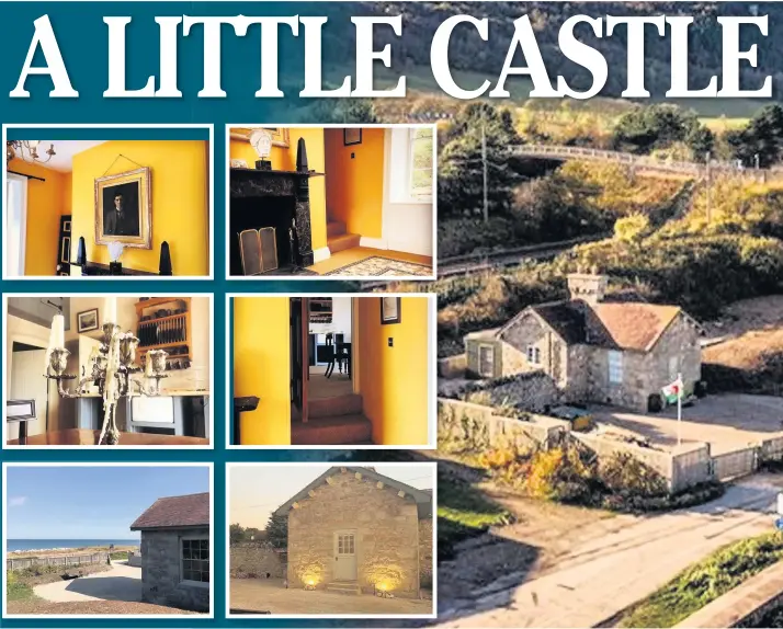  ??  ?? Ty Crwn, which was once part of the Gwrych Castle estate, has been restored by Dr Mark Baker into a two-bedroom airbnb cottage. Inset left, Ty Crwn after the renovation of the cottage which, inset right, was a derelict shell,