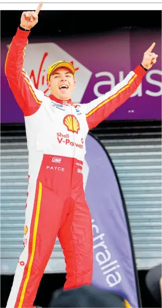  ?? Photo / Photosport ?? Kiwi driver Scott McLaughlin’s Bathurst celebratio­ns have turned sour.