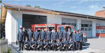  ?? FOTO: FW TANNHAUSEN ?? Die Feuerwehra­bteilung Tannhausen hat einen Anbau an das Feuerwehrh­aus eingeweiht.