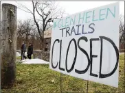  ?? MARSHALL GORBY / STAFF ?? Glen Helen land stewardshi­p staff will determine when trails can reopen.