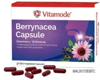  ??  ?? Vitamode Berrynacea Capsule is a combinatio­n of Berrypharm­a Elderberry and Polinacea Echinacea,