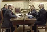  ??  ?? Nel 2013
Gli allora capigruppo M5S con Pier Luigi Bersani