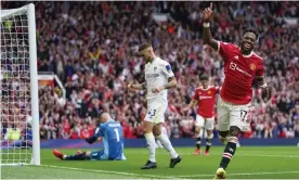  ?? Photograph: Jon Super/AP ?? Manchester United’s Fred celebrates celebrates after completing Manchester United’s 5-1 victory over Leeds.