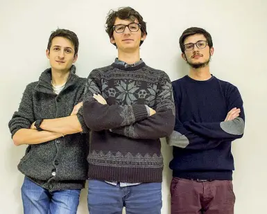  ??  ?? L’idea Giovanni Frigo, Luca D’Inca e Giulio Michelon sono io promotori della B3Lab , una start up che si occupa di creare app innovative