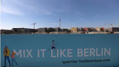  ??  ?? Europacity urban developmen­t project, where 1,500 apartments are being built, in booming Berlin