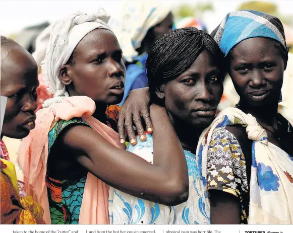  ??  ?? TORTURED Women in Sudan. Below, Aisha