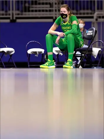  ?? Carmen Mandato/Getty Images ?? Sedona Prince, a standout player at Oregon, was the source of the TikTok video that shined a light on the disparity in tournament weight training facilities. It was a big light: She has 900,000 followers.