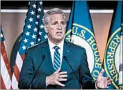  ?? ANDREW HARNIK/AP ?? “Our national security is not a game. But that is ... how Democrats are treating it,” said Rep. Kevin McCarthy.