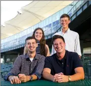  ?? NWA Democrat-Gazette/JASON IVESTER ?? Siblings Marc (from left), Sara, Evan and Ryan Giesen have all been a part of the Northwest Arkansas Naturals’ 10 years in Springdale. At least one Giesen has worked at Arvest Ballpark since the Naturals came in 2008.