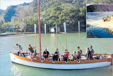  ?? Photo: MIKE CREAN ?? Nowand then: Inset, the early days of Outward Bound. Course members on the cutter at Anakiwa.
