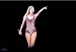  ?? AP ?? Taylor Swift performs at the Monumental stadium during her Eras Tour concert in Buenos Aires, Argentina on November 9, 2023.