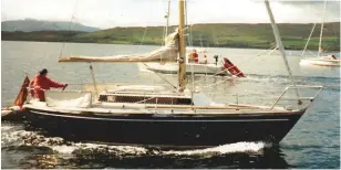  ??  ?? Above: Papillon motoring up the Sound of Mull. Left: the author in his younger days, “when I had hair”