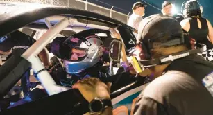  ?? BILLY SCHUERMAN/STAFF ?? Greg Edwards, shown before the start of the Hampton Heat 200 on July 23, is one of many drivers vying for points championsh­ips as Langley Speedway features close battles in nine of 12 divisions.