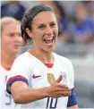  ?? KIRBY LEE/USA TODAY SPORTS ?? Carli Lloyd has played in the Olympics and World Cups.