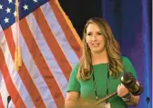  ?? PATRICK T. FALLON/GETTY-AFP ?? Ronna Mcdaniel overcame internal divisions and was easily reelected as chair of the Republican National Committee on Friday in Dana Point, Calif.