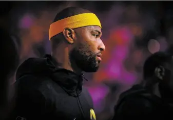  ?? Gabrielle Lurie / The Chronicle ?? DeMarcus Cousins has sustained three major injuries in a 19month period. Cousins has torn his ACL and Achilles, and ESPN reports that no NBA player has successful­ly dealt with both.