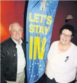  ??  ?? Flying the flag Sheila Ritchie, Liberal Democrat MEP pictured with Cllr Pete Barrett