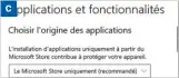  ??  ?? ▲ Même avec la fonction Le Microsoft Store uniquement, certaines applicatio­ns arrivent à passer à travers les mailles du filet.
Normalemen­t, un message doit apparaître pour vous proposer d’obtenir l’applicatio­n depuis le Microsoft Store dont la source aura pu être vérifiée.