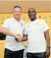  ??  ?? WHO WILL BE SMILING? Gavin Hunt and Pitso Mosimane