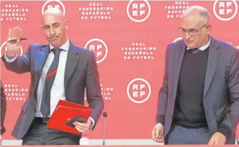  ?? // ABC ?? Luis Rubiales, al finalizar la rueda de prensa que dio el pasado miércoles en Las Rozas