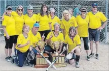  ?? SUBMITTED PHOTO ?? Jack’s Restaurant won the Peterborou­gh Senior Ladies Slo-Pitch 2018 A Division championsh­ip. Team members include (front l-r) Cheryl Stokoe, Liz Waudby, Susan Hillock, Nancy Salons. (Back l-r) Roleen Murdock Assistant Manager, Christina Welton, Carol Mahoney, Marina Wheeler, Linda Hatton, Audrey Lakien, Shirley Bogardis, Sandra Robertson, Len Clancey Manager. Absent: Gloria Connell.