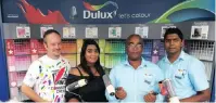  ??  ?? Community Chest’s Gordon McDonald together with Trisha Naicker, Maxwell Malunga, Ahshalan Chetty (Dulux Specialist Paint Centre).
