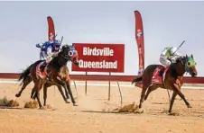  ?? PHOTOS: SALTY DINGO ?? IN THE ACTION: Volunteers are needed for the Birdsville Outback Races.
