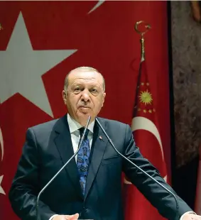  ?? (Afp) ?? Il presidente turco
Recep Tayyip Erdogan, 65 anni, ex premier per tre mandati dal 2003 al 2014