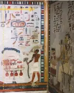  ??  ?? Tumba de Serenput II
En el nicho de la tumba de este gobernador de Elefantina, que vivió durante la dinastía XII, se observan dos textos «enfrentado­s» que se encuentran en mitad de la escena.
