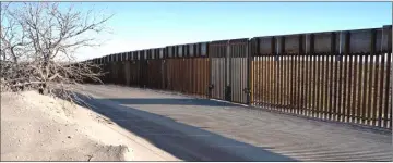  ??  ?? Photo shows the border fence near New Mexico’s Highway 9, near Santa Teresa. — AFP photo
