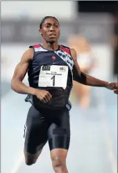  ?? PICTURE: BACKPAGEPI­X ?? SETTING THE PACE: Caster Semenya finishes the 800m during last night’s South African Championsh­ips at Tuks Stadium in Pretoria.