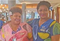  ?? Photo: Waisea Nasokia ?? Nadi land owners Wainikiti Qalovaki, (left), and Elenoa Ratudradra.