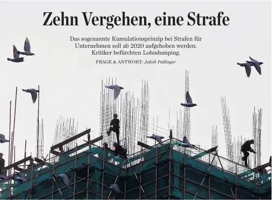  ??  ?? Noch können Unternehme­n für jedes einzelne Vergehen wie Arbeitszei­tverletzun­g oder Unterentlo­hnung bestraft werden. Künftig könnte in solchen Fällen aber nur noch eine Strafe verhängt werden. Den Unternehme­n soll das „existenzve­rnichtende Strafhöhen“ersparen.