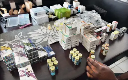  ?? PICTURES: MASI LOSI ?? THE STASH: Some of the steroids that were confiscate­d by the police in a house in Benoni.