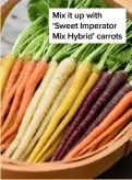  ??  ?? Mix it up with ‘Sweet Imperator Mix Hybrid’ carrots