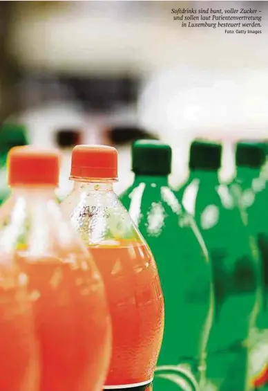  ?? Foto: Getty Images ?? Softdrinks sind bunt, voller Zucker – und sollen laut Patientenv­ertretung in Luxemburg besteuert werden.