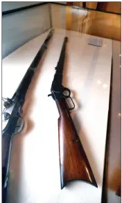  ??  ?? ABOVE: The Winchester Repeating Arms Model 1873 Repeating Rifle known as the "gun that won the West" is displayed at the New Haven Museum.