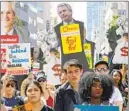  ?? Irfan Khan Los Angeles Times ?? STUDENT ACTIVISTS rally at a climate change protest in downtown Los Angeles in September 2019.