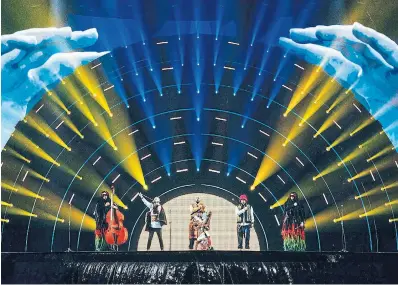  ?? Ukraine's Kalush Orchestra is the odds-on favourite to win Saturday night’s Eurovision final. ??