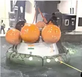  ?? ?? Crew Module Recovery Model at Water Survival Training Facility at INS Garuda in Kochi