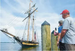  ?? STAFF FILE ?? Pride of Baltimore II arrives at Annapolis City Dock in 2021. The replica clipper ship returns this weekend.