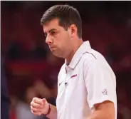  ??  ?? Riley Hall was the only member from the staff of previous Arkansas coach Mike Anderson to be retained by Eric Musselman. “He’s kind of my right-hand guy,” Musselman said.