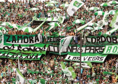  ?? FOTO ?? Nacional, segundo en la Liga con 28 puntos, recibe al Huila que aparece de 14° con 14 unidades. Una cita para regresar al estadio y contribuir con la campaña verde.