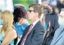 ?? JOE BURBANK/ORLANDO SENTINEL ?? Attorney Mark O’Mara attends the funeral of Adrein Green in Sanford on Saturday. Green, who was 17, was fatally shot May 5 in a Sanford neighborho­od.