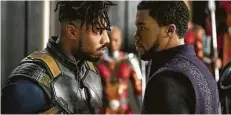  ?? Marvel Studios ?? Michael B. Jordan, left, and Chadwick Boseman star in “Black Panther.”