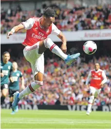  ?? AFP ?? Pierre-Emerick Aubameyang scored in the second half against Burnley to give Arsenal two wins out of as many matches