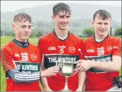  ?? ?? The Galtee Gaels U16.5 footballer­swho were part of the CBS Mitchelsto­n Munster Championsh­ip winning team, Thomas Moriarty, Cian Ryan and Paddy English.