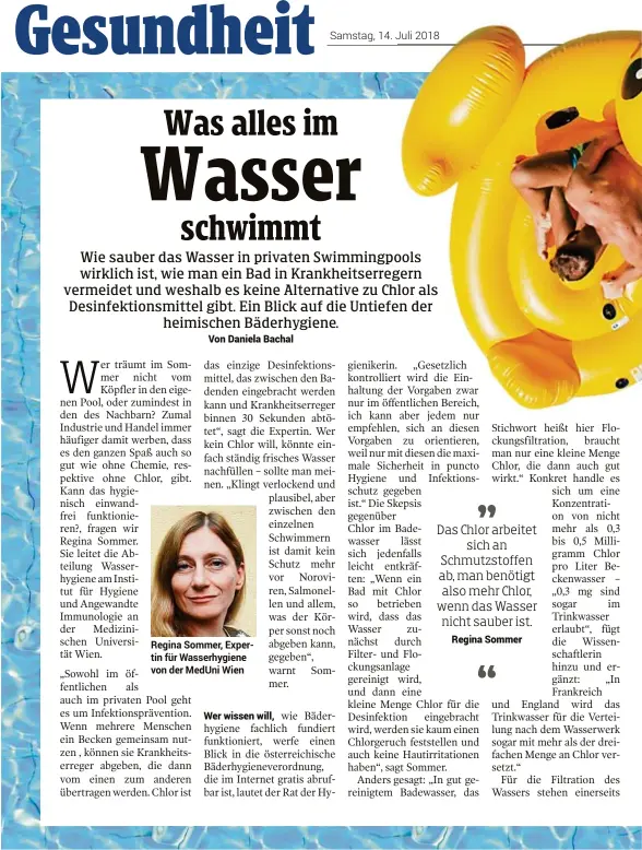  ??  ?? Regina Sommer, Expertin für Wasserhygi­ene von der MedUni Wien