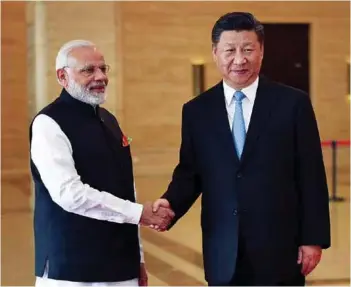  ?? PHOTOGRAPH: PIB ?? Prime Minister Narendra Modi with President of the People’s Republic of China, Xi Jinping in Wuhan, China, on April 27, 2018.