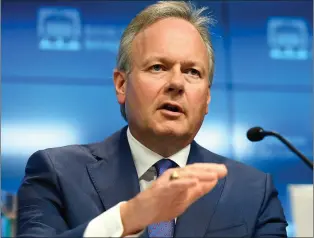  ?? CP PHOTO ?? Governor of the Bank of Canada Stephen Poloz speaks during an interest rate announceme­nt at the Bank of Canada in Ottawa.